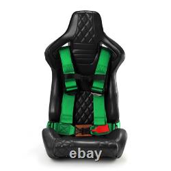 4-Point Car Auto Green Racing Sport Seat Belt Safety Harness Strap Universal