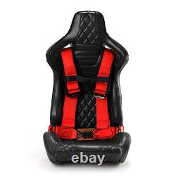 4-Point Car Auto Red Racing Sport Seat Belt Safety Harness Strap Universal