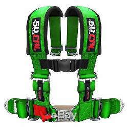 4 Point Green Safety Race Racing Seat Belt 2 Harness for Kawasaki Teryx Le 750