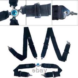 4 Point Modified Car Seat Racing Snap-On Seat Belt Harness Safe Shoulder Strap