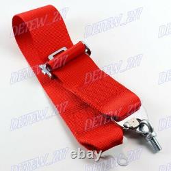4 Point Red Camlock Quick Release Car Seat Belt Harness Racing Universal 3 New