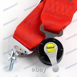 4 Point Red Camlock Quick Release Car Seat Belt Harness Racing Universal Sabel