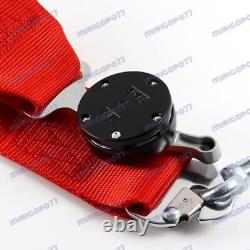 4 Point Red Camlock Quick Release Car Seat Belt Harness Racing Universal Sabel