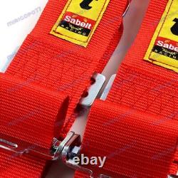 4 Point Red Camlock Quick Release Car Seat Belt Harness Racing Universal Sabel