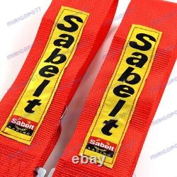 4 Point Red Camlock Quick Release Car Seat Belt Harness Racing Universal Sabel