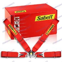 4 Point Red Camlock Quick Release Car Seat Belt Harness Racing Universal Sabel