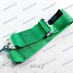 4 Point Snap-On 3 With Camlock Racing Seat Belt Harness Green TakataaUniversal