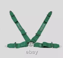 4 Point Takata Green Snap-On 3 Racing Seat Belt Harness w Camlock quick release