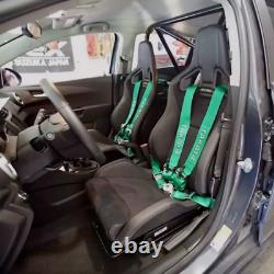 4 Point Takata Green Snap-On 3 Racing Seat Belt Harness w Camlock quick release