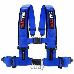 4 Point UTV Harness 3 Belt Auto Style Buckle RZR Teryx X3 Talon YXZ1000R Blue