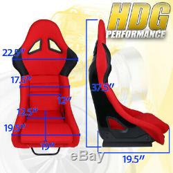 4 Pt 2 Camlock Quick Release Safety Seat Belts Pair Red Racing Bucket Seats
