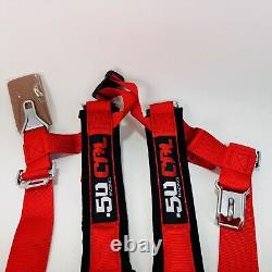 50Cal Racing 4 Point 2 Seat Belt Safety Harness RED for Polaris RZR XP1000