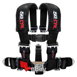 50Cal Racing 5 Point 2 Seat Belt Safety Harness Black for Polaris RZR XP1000