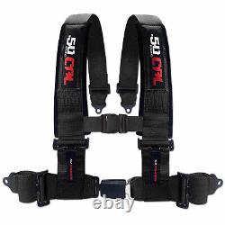 50 Caliber Racing 2in 4 Point Seat Belt Harness Automotive Buckle Black Hardware