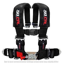 50 Caliber Racing 4 Point 2 Seat Belt Safety Harness Black for RZR XP1000 UTV