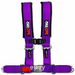 50 Caliber Racing Seat Belt Harness Purple 2in 4 Point Ranger RZR Side By X UTV