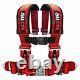 50 Caliber Racing Universal Seat Belt Harness 4 Point Red Quick Release Jdm