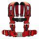 50 Caliber Racing Universal Seat Belt Harness 4 Point Red Quick Release Jdm