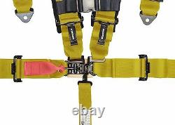 5 Point Racing Harness Sfi Latch & Link 2'' Seat Belt Yellow