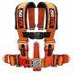 5 Point Safety Harness 2 Inch Padded Seat Belt Latch Lock Sternum Strap Orange