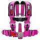 5 Point Safety Harness 2 Inch Padded Seat Belt Latch Lock Sternum Strap Pink