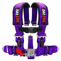 5 Point Safety Harness 2 Inch Padded Seat Belt Latch Lock Sternum Strap Purple