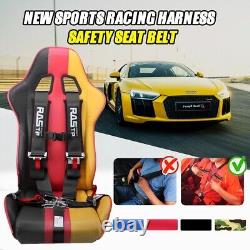 5 Point Universal Black Camlock Quick Release Racing Car 3 Belt Harness 2PCS