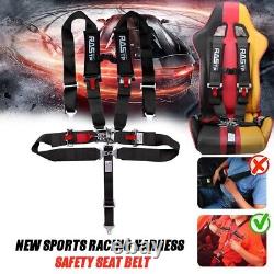 5 Point Universal Black Camlock Quick Release Racing Car 3 Belt Harness 2PCS