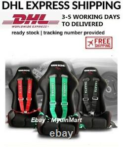 6 Point Snap-On 3 TAKATA Green Racing Seat Belt Harness Universal With Camlock