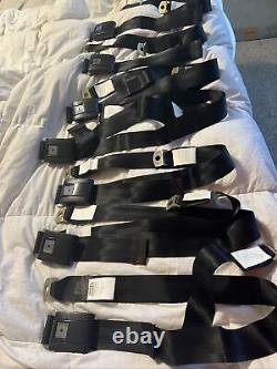 7 Black Standard Lap Seat Belts 66-72 Chevy Olds Pontiac GTO Nova Chevelle