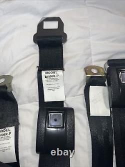 7 Black Standard Lap Seat Belts 66-72 Chevy Olds Pontiac GTO Nova Chevelle