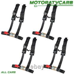 ATV 4 Pack Seat Belt Harness 4 Point 2 Padded For Polaris RZR XP S 4 1000 PAIR
