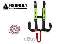Assault Industries H Style 5 Point Racing Harness Green UTV ATV Side by Side