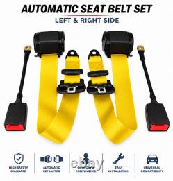 Automatic 3-Point Front Seat Yellow Belt Set With Steel Cable E-Marked