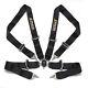 BLACK 4 Point Camlock 3 Racing Harness Quick Release Track Race Cams Seat Belt