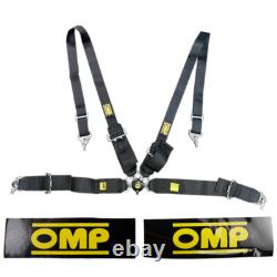 BLACK OMP 4 Point 3 Racing Seat Belt Quick Release Seatbelt Snap-On Harness