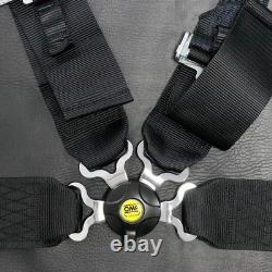 BLACK OMP 4 Point 3 Racing Seat Belt Quick Release Seatbelt Snap-On Harness