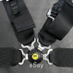 BLACK OMP 4 Point 3 Racing Seat Belt Quick Release Seatbelt Snap-On Harness