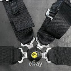BLACK OMP 4 Point 3 Racing Seat Belt Quick Release Seatbelt Snap-On Harness