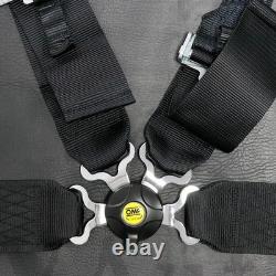BLACK OMP 4 Point 3 Racing Seat Belt Quick Release Seatbelt Snap-On Harness