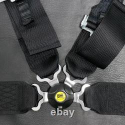 BLACK OMP 4 Point 3 Racing Seat Belt Quick Release Seatbelt Snap-On Harness