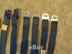 BLUE 1969 Chevelle Seat Belts, harnesses complete set with3 rear & retractors dated