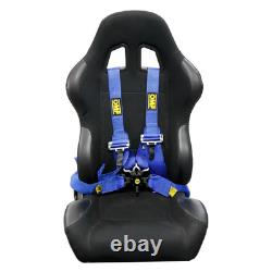 BLUE OMP 4 Point 3 Racing Seat Belt Quick Release Seatbelt Snap-On Harness
