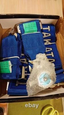BLUE Takata Racing Seat Belt Harness 4 Point Snap-On 3 Cam lock Universal