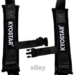 Black 2'' 4-Point Universal Nylon Racing Safety Harness Shoulder Pads Seat Belt