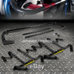 Black 49stainless Steel Chassis Harness Bar+black 4-pt Strap Buckle Seat Belt