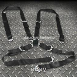 Black 49stainless Steel Chassis Harness Bar+black 4-pt Strap Camlock Seat Belt