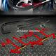 Black 49stainless Steel Chassis Harness Bar+red 4-pt Strap Buckle Seat Belt