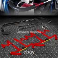Black 49stainless Steel Chassis Harness Bar+red 4-pt Strap Buckle Seat Belt