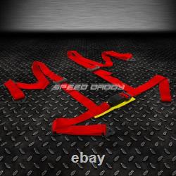 Black 49stainless Steel Chassis Harness Bar+red 4-pt Strap Buckle Seat Belt